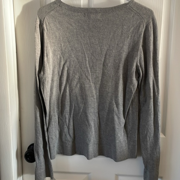 Banana Republic Sweater Womens Large Gray Dog Long Sleeve T-Shirt Puppy Tee - Picture 4 of 7